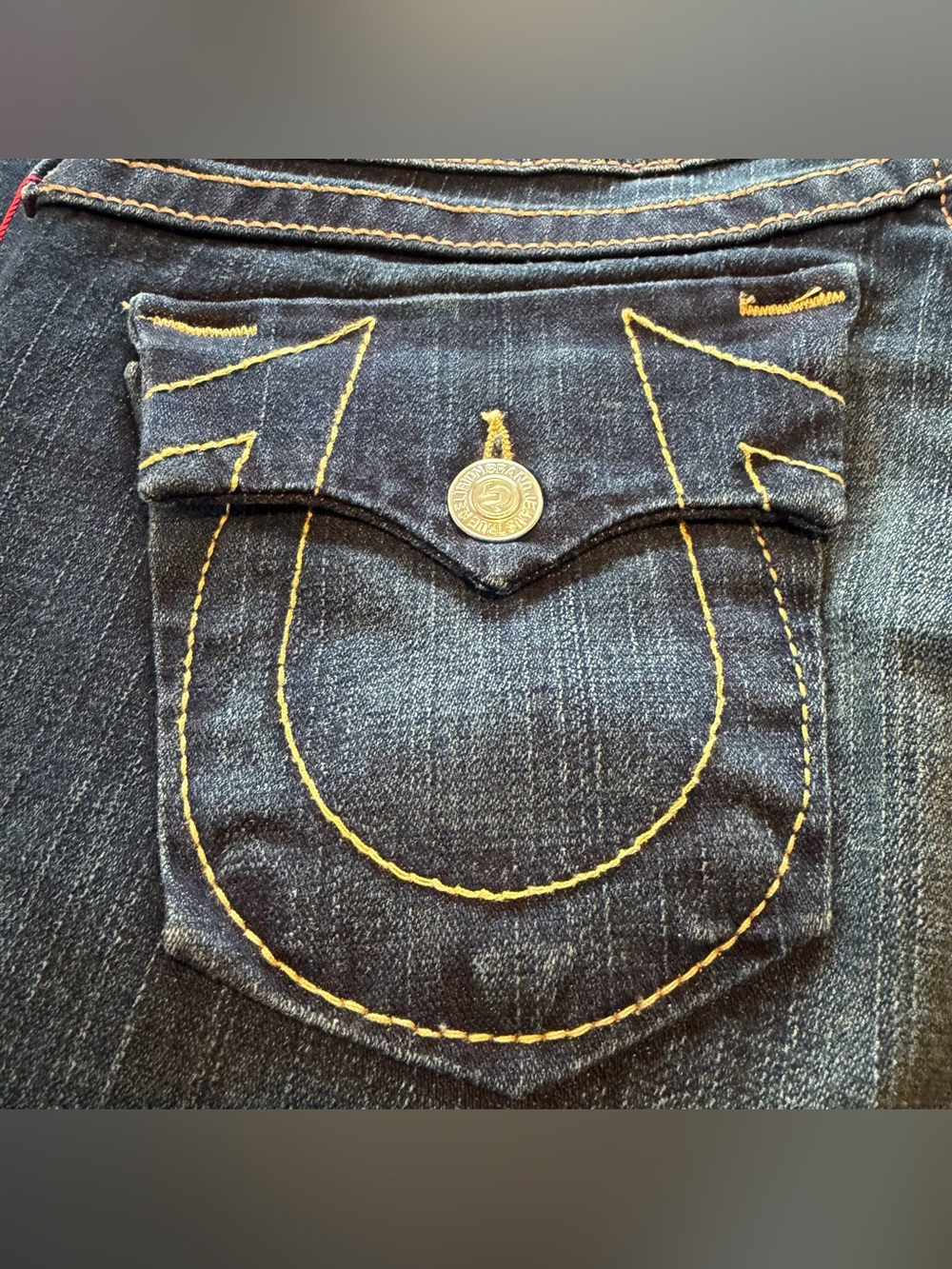 NWT True Religion Joey Heritage Low Rise Big T Flare Jeans Dark Savanna Size 32 - Picture 6 of 14